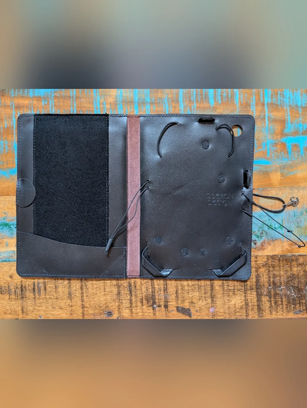 Oberon Design Embossed Leather iPad Mini Cover in Deep Brown